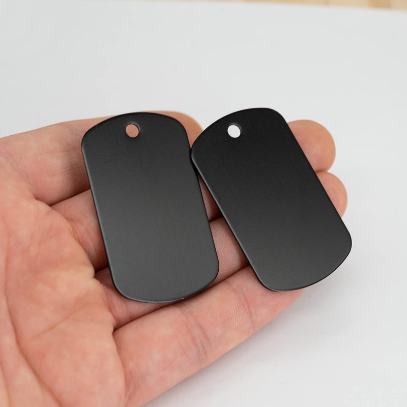 50 x Black Anodised Aluminium Blank Stamping Blanks for Engraving
