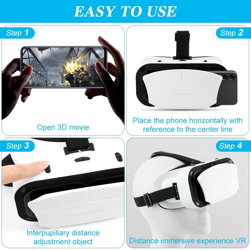 Virtual Reality Goggles, 3D VR Glasses Adjustable VR Virtual Reality