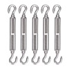 5Pcs Turnbuckle Hook and Hook Wire Rope Tension 304 Stainless