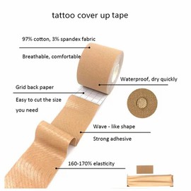 Therasports Extra Wide Kaotic Magic Tape for Stomach, Belly Tape, Stomach Tape for Belly Fat, 3 inch x 5.5 Yards with a Foam Pre-Wrap Underwrap Tape Protect Skin 3.75 inch x 30 Yards (Beige)