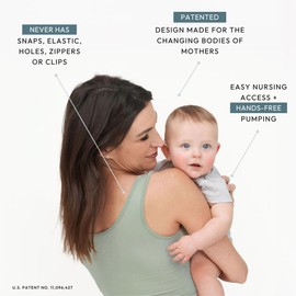 Larken Hands Free Pumping Bra for Breastfeeding | Breast Pump - Maternity Bras for Pregnancy, Pumping & Nursing Bra in One, Sage, Small