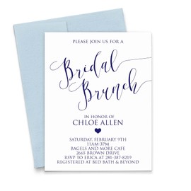 Bridal Brunch Shower Invitations, Brunch Bridal Shower Invitations, Bridal Shower Brunch Invitations, Your choice of Quantity and Envelope Color