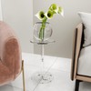 KSacry Small Round Side Table, Clear Drink Table for Small
