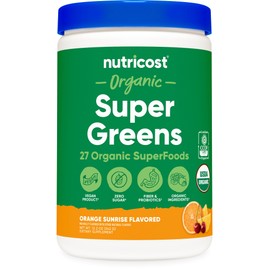 Nutricost Organic Super Greens Powder (30 Servings) Orange Sunrise Flavor - Superfood Supplement Drink Mix