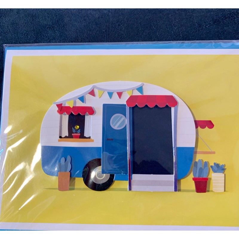 Unbranded Unique Greeting Card! 3D Trailer Camper Mobile Home