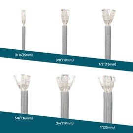 Wire Loom Tubing, 10ft Split Braided Cable Management Sleeve, Flexible Mesh Cord Protector Cable Sleeve for TV Computer (Grey, 3/16")