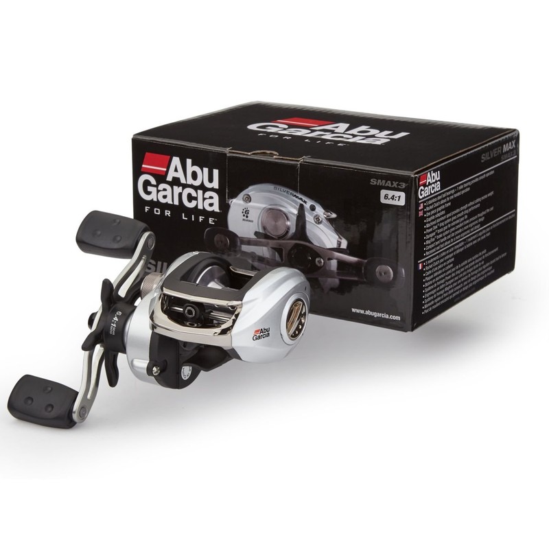 Abu Garcia Plata Máx Perfil Bajo carrete, Negro, plateado