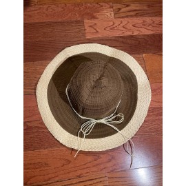 Time And True Packable Folded Floppy Beach Travel Cruise Hat Brown Fabric