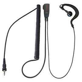 ICOM Compatible Incom Earphone Microphone Ear Hook Type (Compatible with Walkie Talkie 1 Pin Waterproof Screw-in Plug for Alinco/Yaes/Standard) HG Curl Cord FTH-107 FTH-108 FTH-208 FTH-307 FTH-308