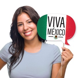 Big Dot of Happiness Funny Viva Mexico - Mexican Independence Day Party Photo Booth Props Kit - 10 Piece