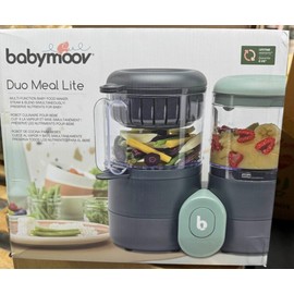 Babymoov® Duo Meal Lite Food Maker - 4 in 1 Food Processor with Steam Cooker, Bl