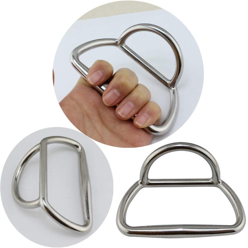 POFET Marine 316 Stainless Steel D-Ring Rubber Traction,Horse Hoof Ring