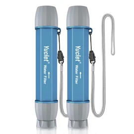 2 Pack Water Filter Straw for Drinking Survival, Personal Straws for Purifying Water, Water Purification Straw Water Purifier Survival Gear and Supplies for Hiking, Camping, Travel, and Emergency