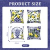 Shimmerz Pack of 4 Lemon Summer Throw Cushion Covers, 45