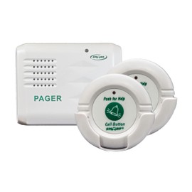 LIBERTY Health Supply Smart Caregiver Two Call Buttons & Wireless Caregiver Pager Bundle - Wireless Caregiver Call Button & Pager with Liberty 7 Day Pill Box and Year Supply of Batteries