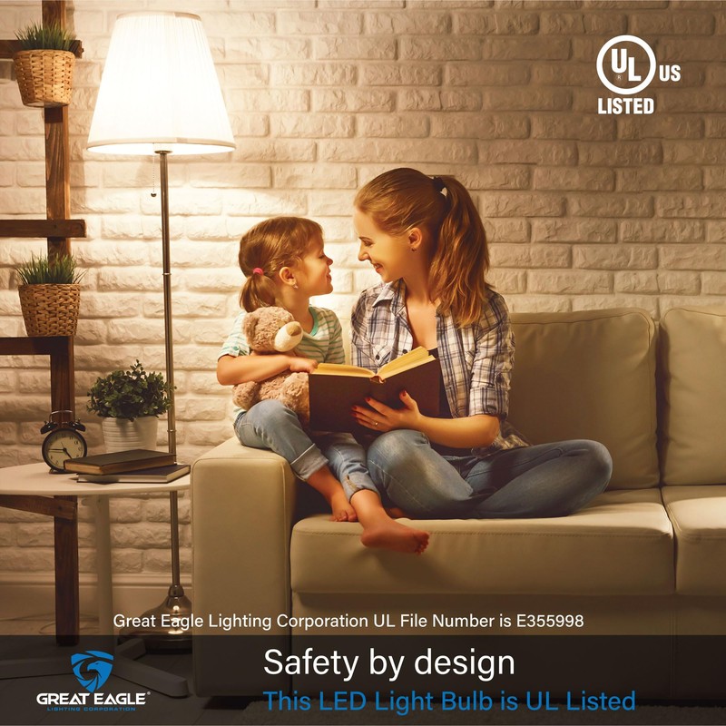 Great Eagle A19 LED Light Bulb, 9W (60W Equivalent), UL