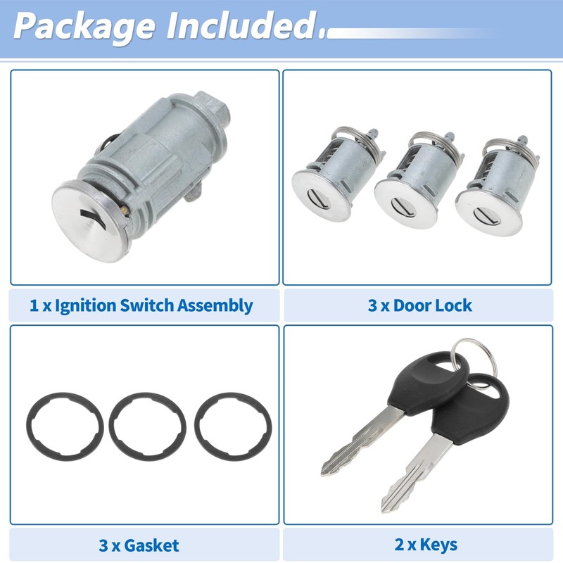 PARSKILO No.5003843AB/5003843AA Ignition Lock Cylinder and Door Lock for Jeep