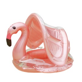 Baby Swimming Float Inflatable Baby Swimming Ring Flamingo Baby Pool Float for Kids 1-5th Inflatable Swimming Float,Pink Swimming Ring with Safety Seat Infant Floaty for 6-36 Months Toddler Kids
