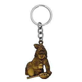 Imagine Mart Shri Bal Shree Krishna Copper Zinc And Metal Double Side Keychain And Keyring Gift Key Chain (Multi Color), Multi, Medium