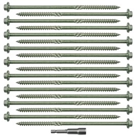 18 Pcs Timber Screws, 6.3 x 150mm Timber Fixing, Hex Head, Hex Washer Head for Wood For Outdoor Wood Frame Construction (M6.3 * 150mm)