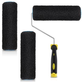 3 Pcs 9 Inch Drywall Compound Roller Paint Roller Covers with 1 Pcs Paint Roller Frame, Drywall Texture Roller Brush Small Paint Rollers for Painting Walls and Ceiling Surfaces