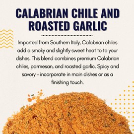 Shawhan Farms Gourmet Parmesan Inspirations Imported Calabrian Chile Roasted Garlic Seasoning Topper Finishing Blend - 7 Oz