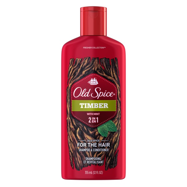 Old Spice Timber with Mint 2 in 1 Shampoo and Conditioner 12 Fl Oz