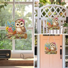 MEIYUDA Hanging Diamond Art Kits Adults Bird Flower, Special Shaped Crystal Rhinestone Suncatcher, 5D Diamond Art for Adults Beginners Kids DIY Kits, Window Hanging Ornament