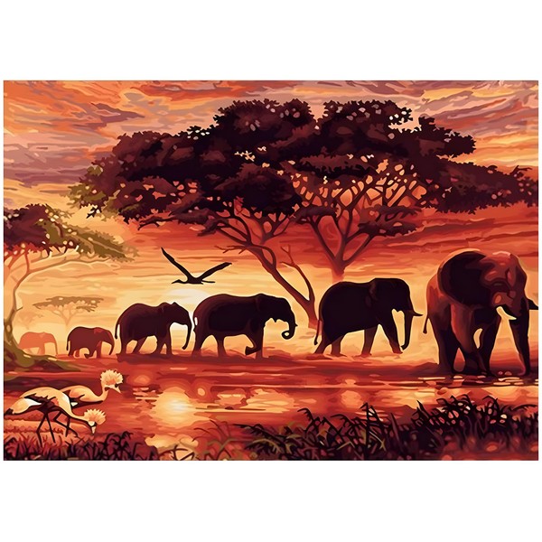 MXJSUA 5D Elephant Diamond Painting Kits for Adults, 5D Elephant