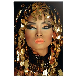 REINDERS Poster Arabic Princess Make-Up Gold Portrait Paper 61 x 91.5 cm Gold Living Room People