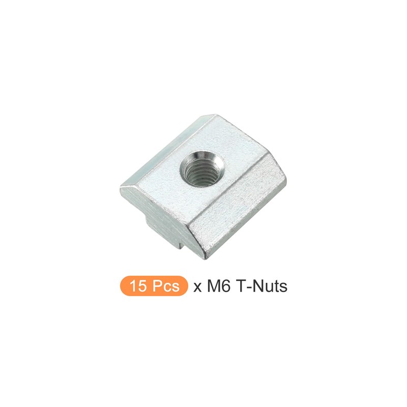 METALLIXITY Sliding T Nuts M6 Thread 15 Pcs Carbon Steel