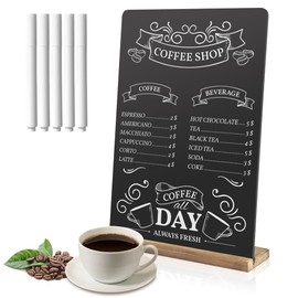 MADOCEGO A4 (11.8'' x 8.4'') Size Chalkboard Sign,Small Black Chalkboard,Tabletop Chalk Board with Stand,Menu Message Decorative Sign,Tavern Writing Tablet