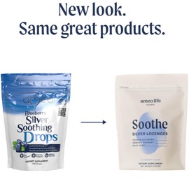 Ameo Life Colloidal Silver Liquid Drops 150 mcg with Blueberry Flavor - 100 Count Immune Support Supplement, Natural Colloidal Silver Cough Drops Alternative - Vegan, Gluten-Free & Non-GMO
