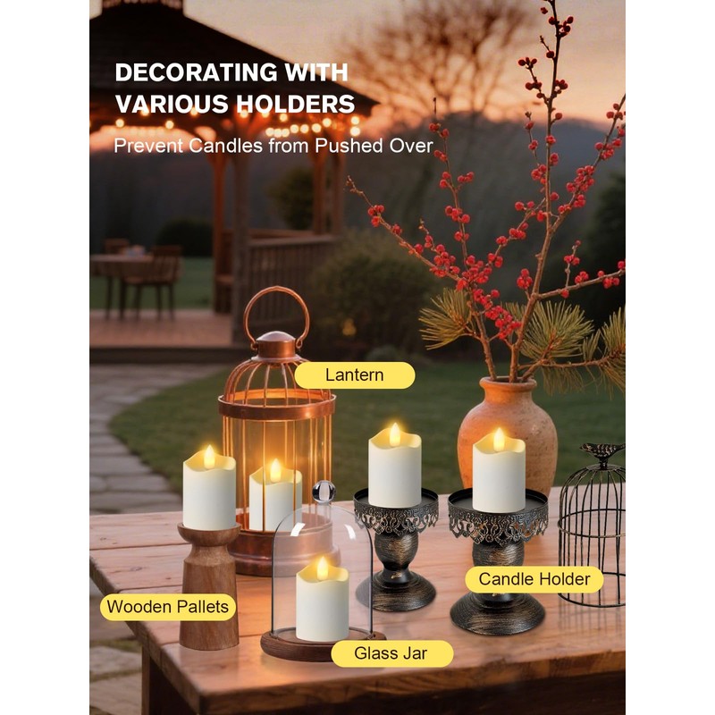 PIDZPOW Rechargeable Tea Lights Candles with Remote Timer, 2" x
