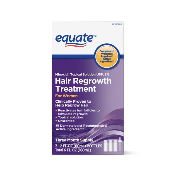 Equate Hair Regrowth Treatment for Women 3 Month Supply USA, 2 Ounces