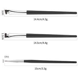 YAZANY 3Pcs Eyeliner Brush Kit, Professional Eyebrow Brush Flat & Fine Point Eyeliner Brush Slanted Angled Brow Brush, Eye Makeup Brushes & Tools for Eyeshadow Cosmetics Shaping Eyebrows