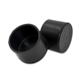 Flyshop 1-3/4 Inches 45 mm Black Round Chair Leg Floor Protectors Durable Anti-Skid Rubber Leg Tips Furniture Caps Table Covers 16Pcs