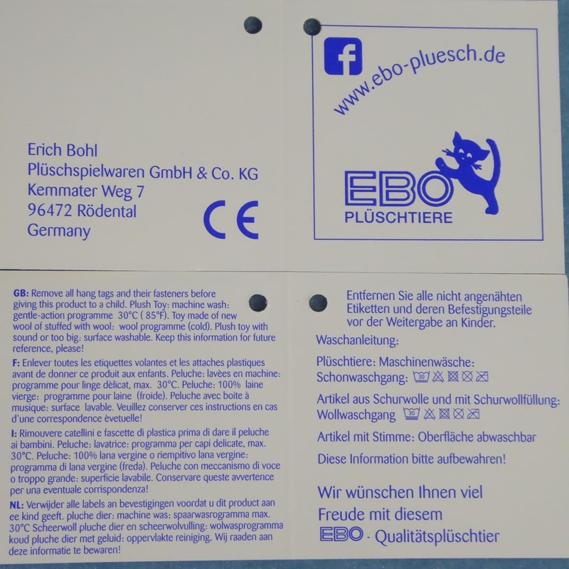 Kookaburra schwarz-weiß-blau 22 cm