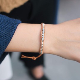 KELITCH Silver Beads Wrap Bracelet New Metal Heart Shape Strand bracelet for Womens (Heart)