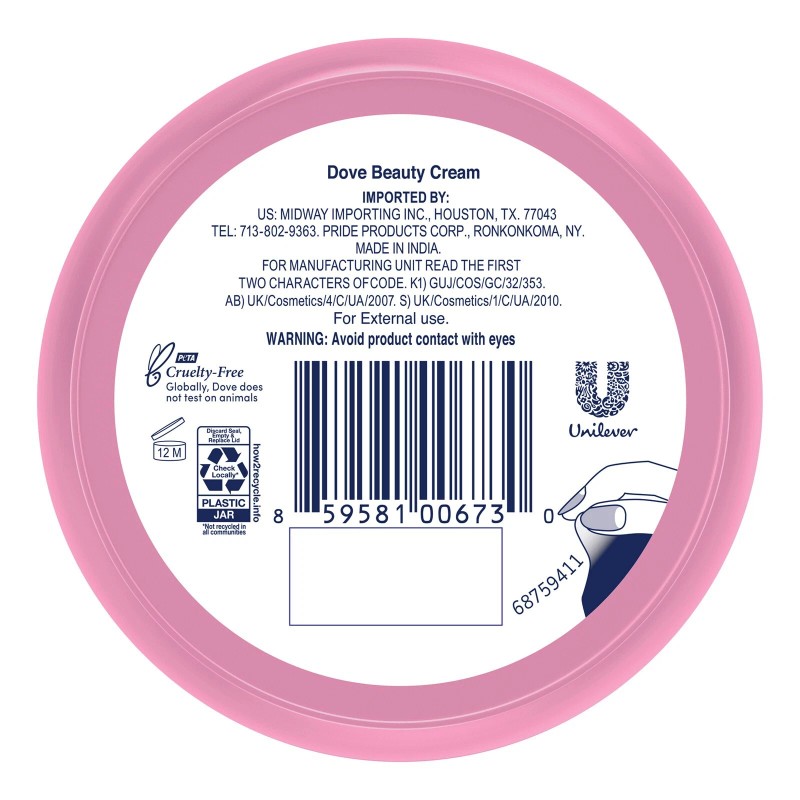 Dove Beauty Cream - Pink - Pack of 6 ,