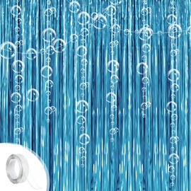 Under The Sea Party Decorations,2 Spongebob Backdrop 3 Bubble Garlands with Tape for Beach,Water,Pool,Ocean Themed,Mermaid Birthday Decorations,Ocean Baby Shower Party