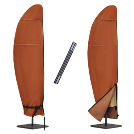NettyPro Patio Umbrella Cover Outdoor Waterproof Cantilever Offset Parasol Banana Umbrella Cover Fits 10ft to11ft, Brown
