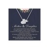 Mother Daughter Necklace Double Heart Necklace Silver Necklace for Women