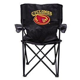 VictoryStore Outdoor Camping Chair - Iowa State University Cyclones Black Folding Camping Chair with Carry B