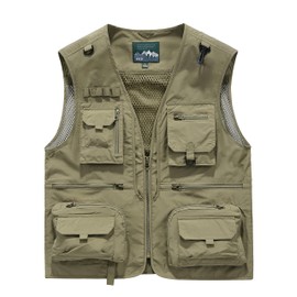Acydar Men's Outdoor Fishing Work Safari Travel Photo Cargo Vest Outdoor Fishing Vest