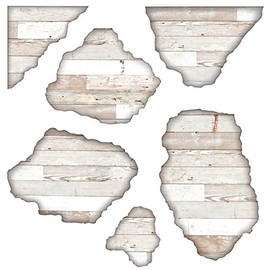 Faux Shiplap Breakaway Wall Decals Rustic White Matte Fabric Decals Removable and Reusable
