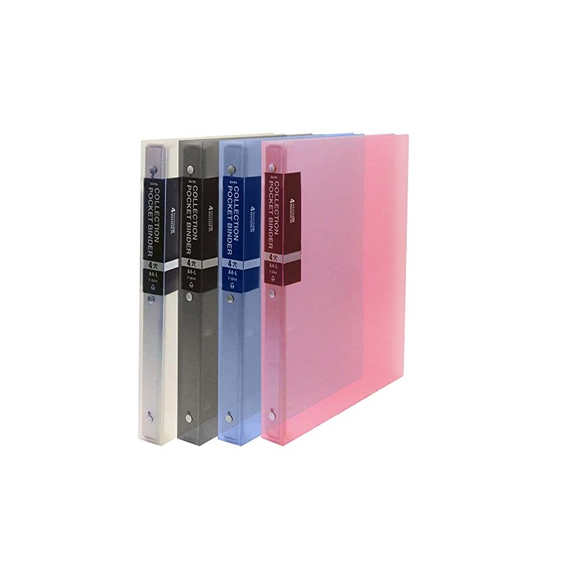Collectible Binder Collection Pocket Binder Thick A4-L 4 Hole Gray