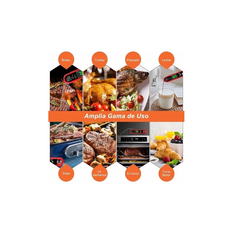 Huryfox Termómetro Digital De Sonda Doble Para Carnes, Horno