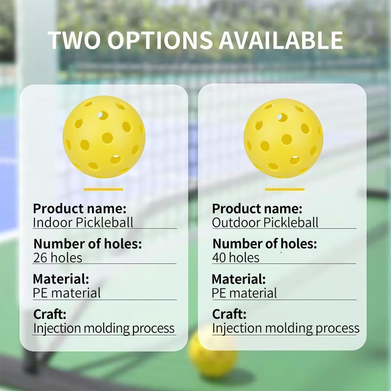 SPP 26/40-Hole Pickleball Balls,6Pcs 12Pcs 24Pcs 48Pcs，Durable High-Visibility Standard Pickleballs