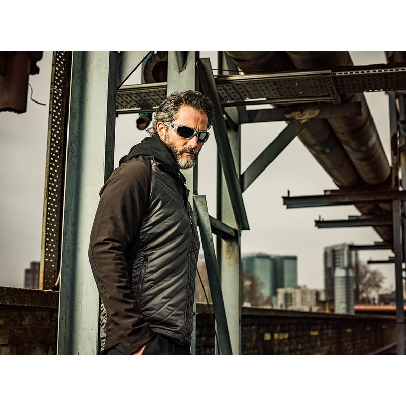 Caterpillar Men's Coffer Polarised Sunglasses Rectangular Matte Grey Crystal 63